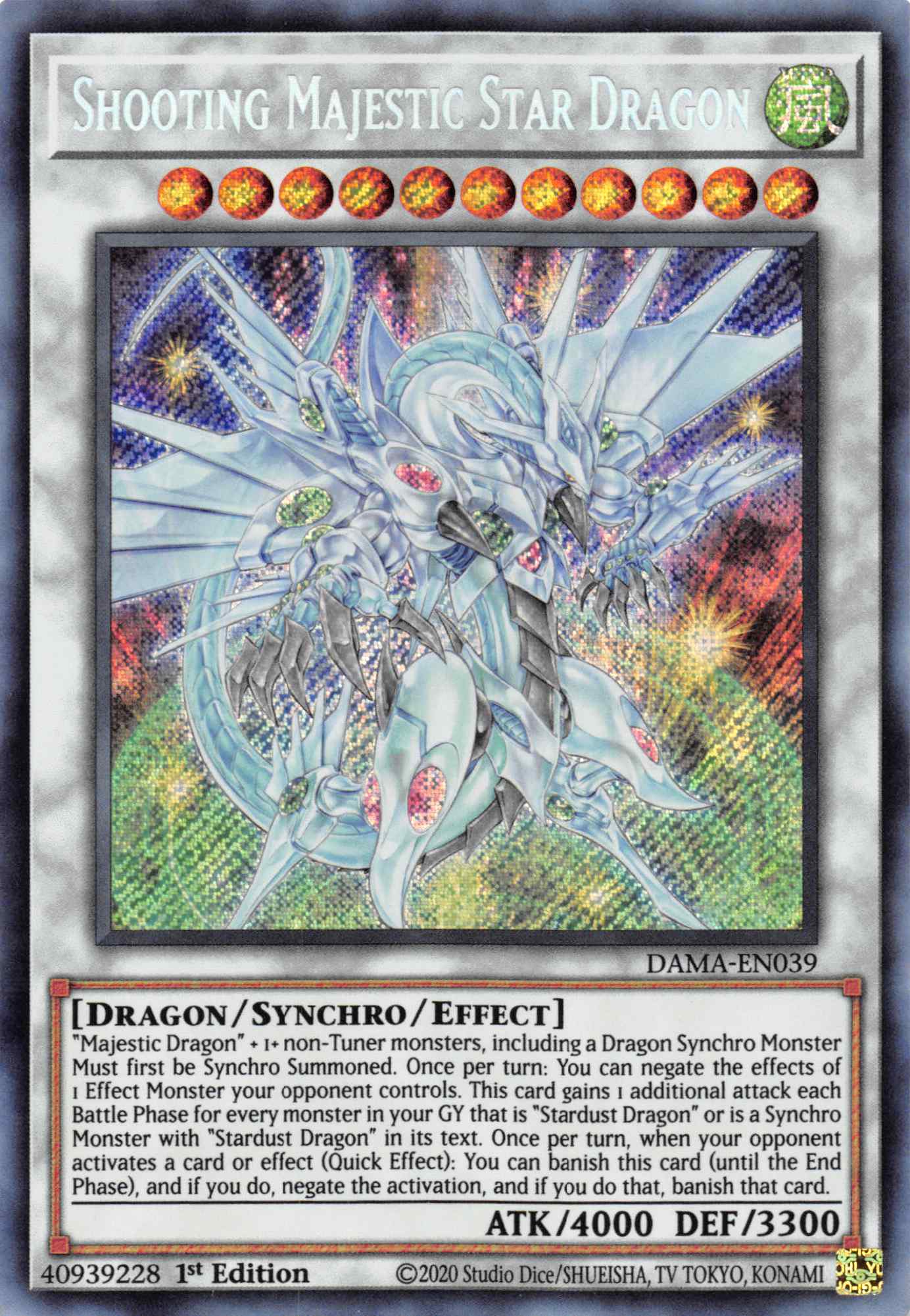 Shooting Majestic Star Dragon [DAMA-EN039] Secret Rare | Amazing Games TCG