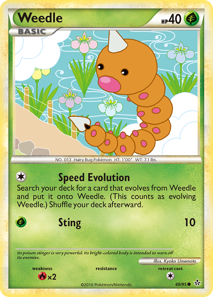 Weedle (69/95) [HeartGold & SoulSilver: Unleashed] | Amazing Games TCG