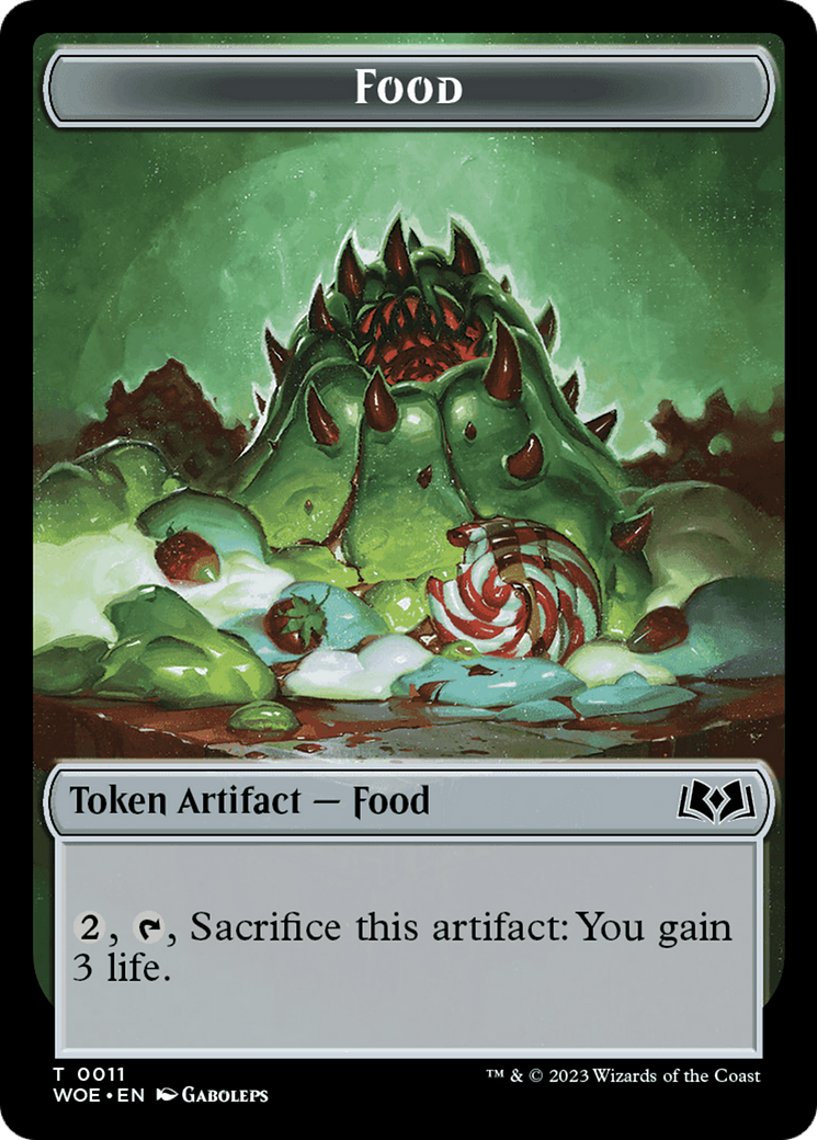 Elemental // Food (0011) Double-Sided Token [Wilds of Eldraine Tokens] | Amazing Games TCG