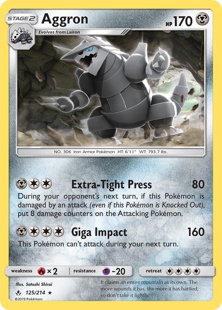 Aggron (125/214) [Sun & Moon: Unbroken Bonds] | Amazing Games TCG