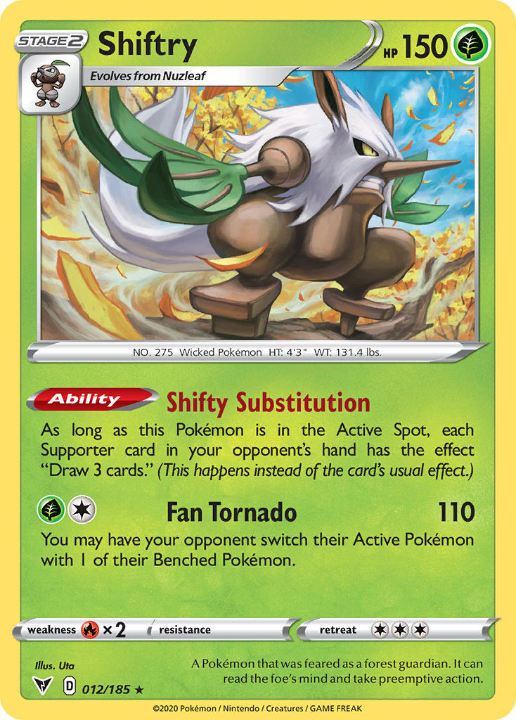 Shiftry (012/185) [Sword & Shield: Vivid Voltage] | Amazing Games TCG