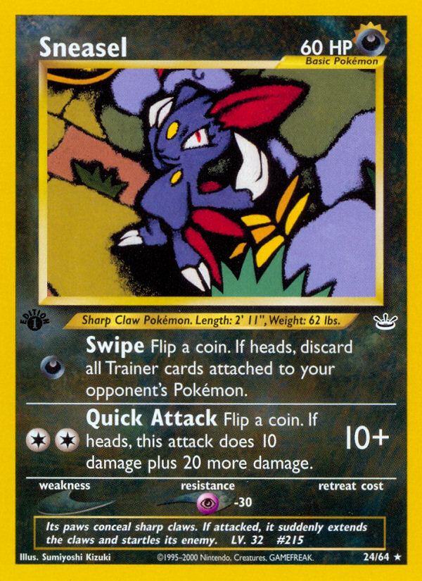 Sneasel (24/64) [Neo Revelation 1st Edition] | Amazing Games TCG