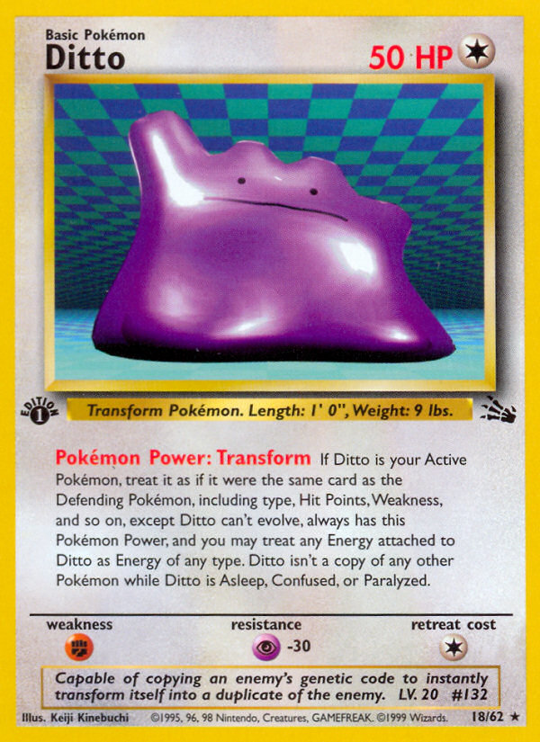 Ditto (18/62) [Fossil 1st Edition] | Amazing Games TCG