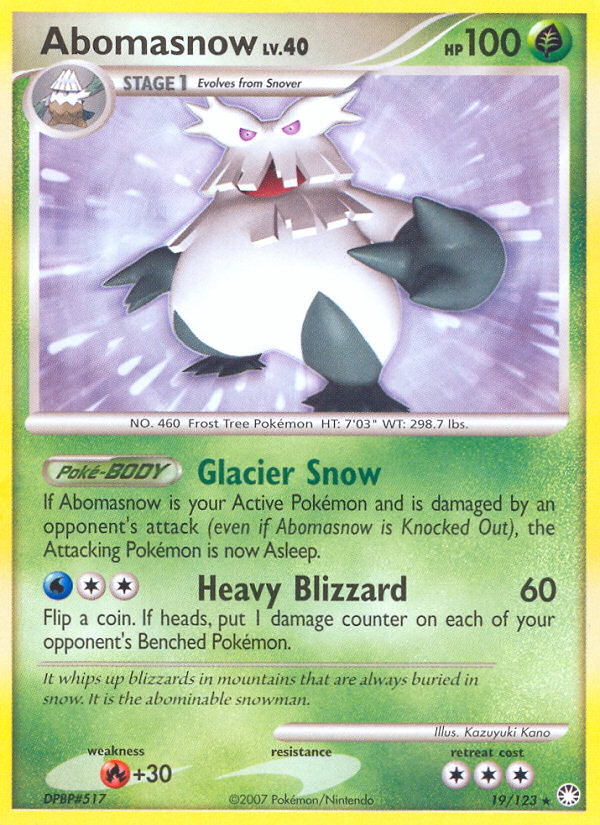 Abomasnow (19/123) [Diamond & Pearl: Mysterious Treasures] | Amazing Games TCG