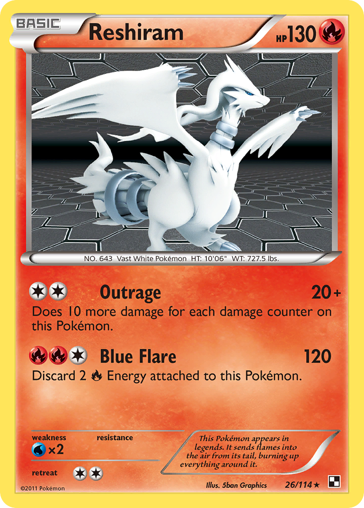 Reshiram (26/114) [Black & White: Base Set] | Amazing Games TCG