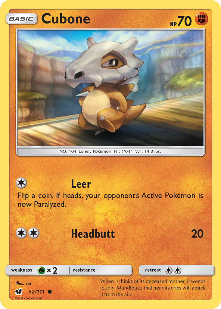 Cubone (52/111) [Sun & Moon: Crimson Invasion] | Amazing Games TCG