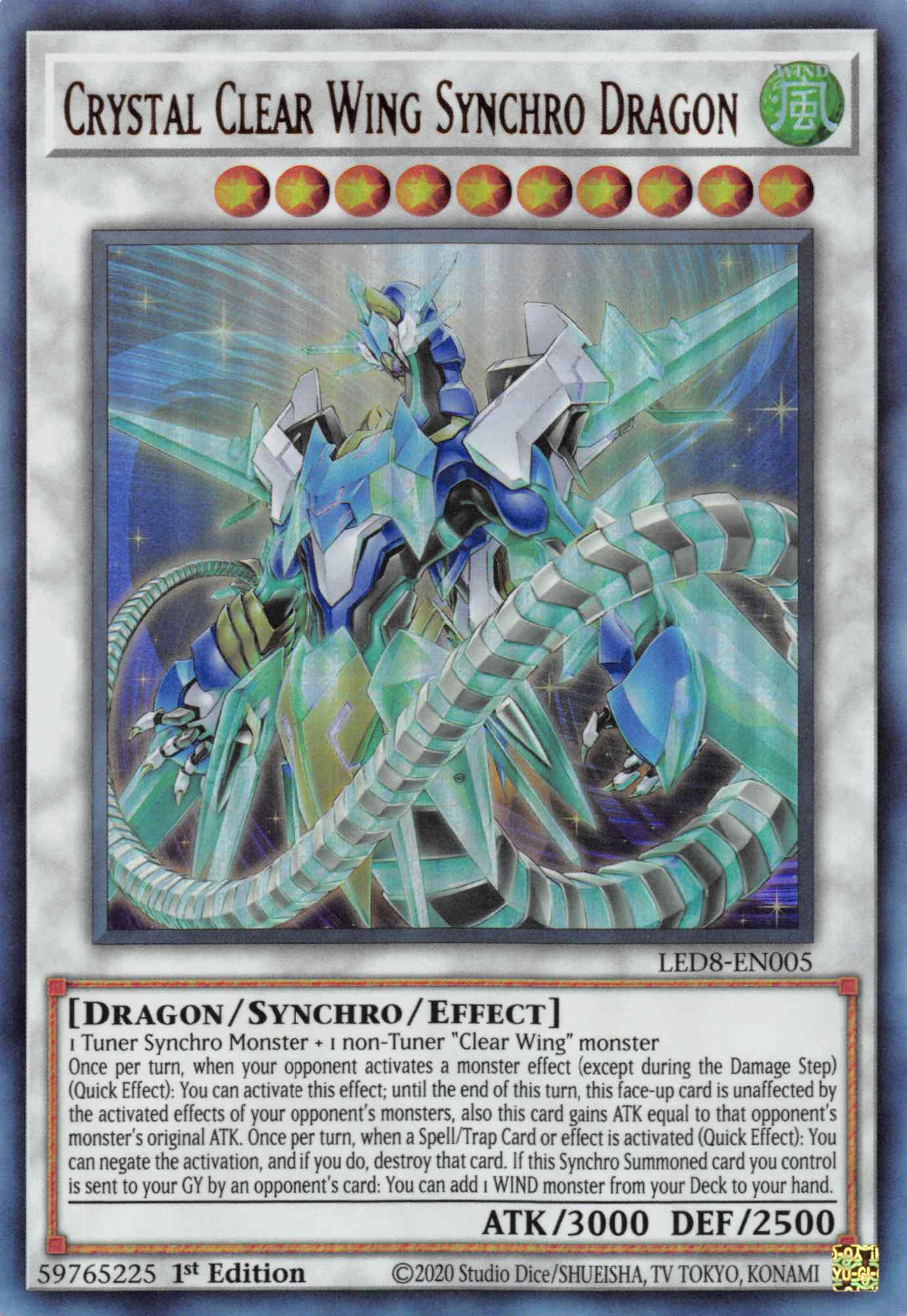 Crystal Clear Wing Synchro Dragon [LED8-EN005] Ultra Rare | Amazing Games TCG