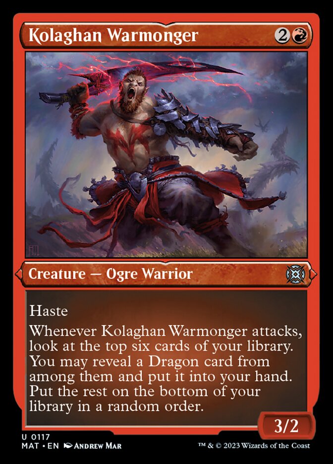 Kolaghan Warmonger (Foil Etched) [March of the Machine: The Aftermath] | Amazing Games TCG