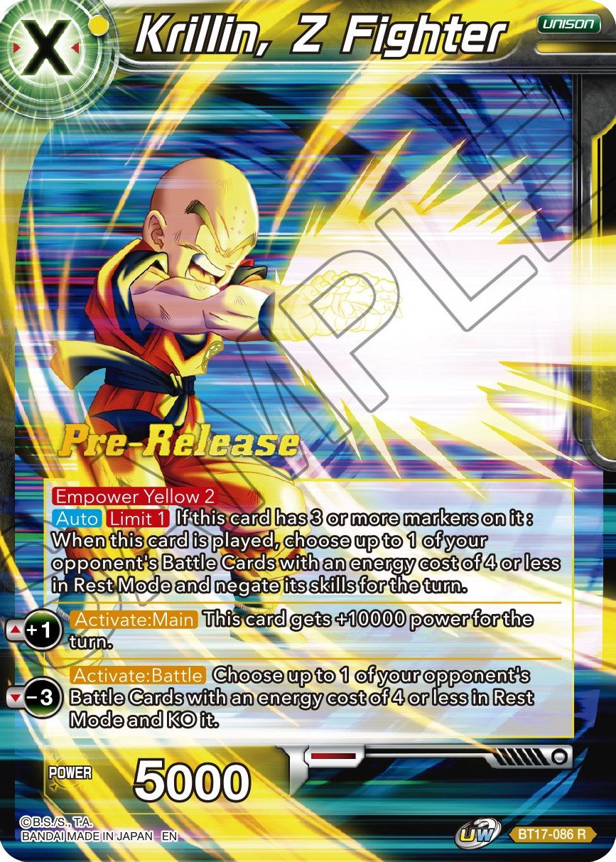 Krillin, Z Fighter (BT17-086) [Ultimate Squad Prerelease Promos] | Amazing Games TCG