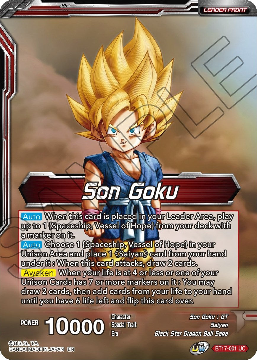 Son Goku // Son Goku, Pan, and Trunks, Space Adventurers (BT17-001) [Ultimate Squad Prerelease Promos] | Amazing Games TCG