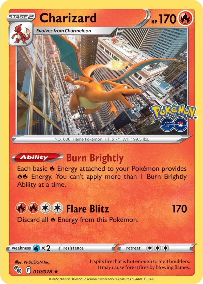 Charizard (010/078) [Pokémon GO] | Amazing Games TCG