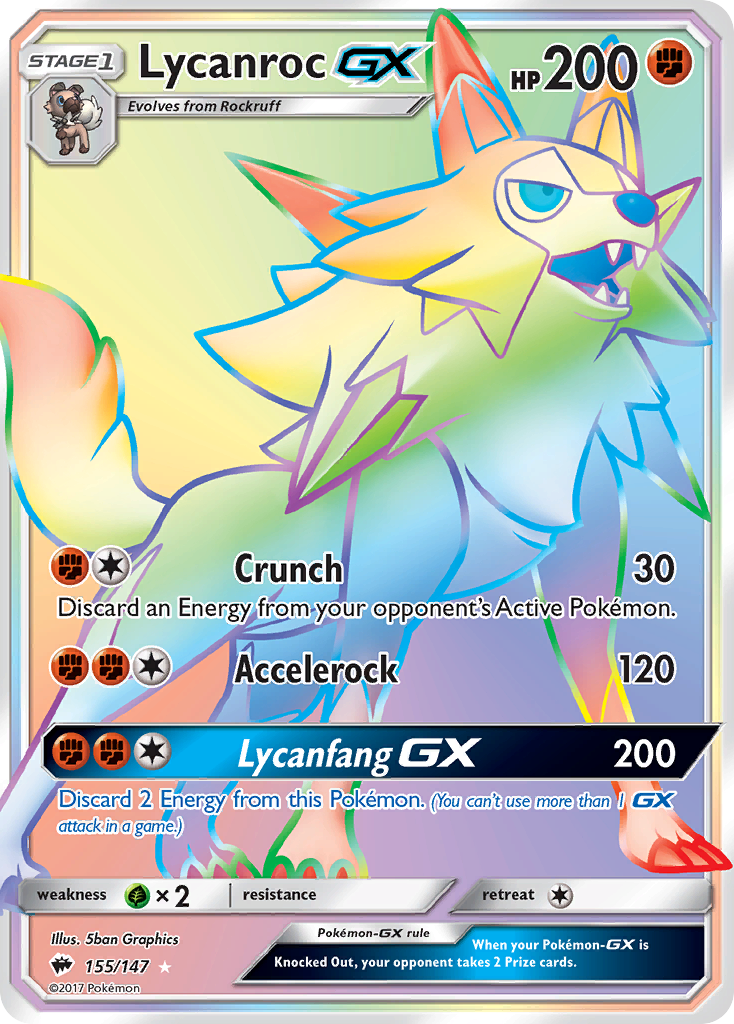 Lycanroc GX (155/147) [Sun & Moon: Burning Shadows] | Amazing Games TCG