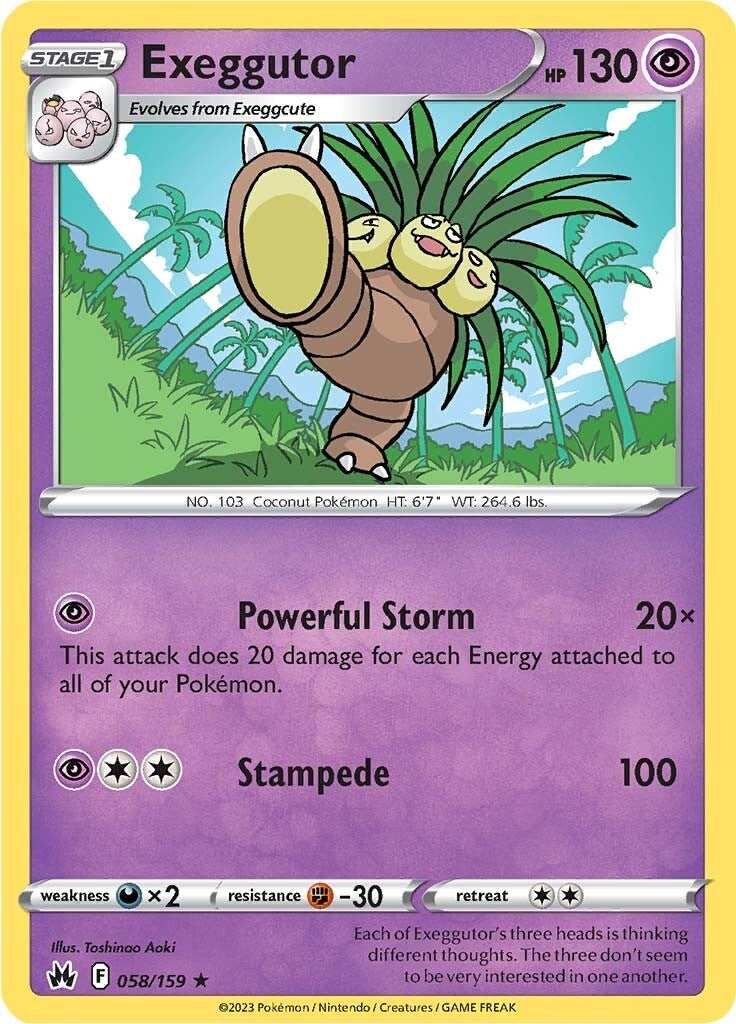 Exeggutor (058/159) [Sword & Shield: Crown Zenith] | Amazing Games TCG