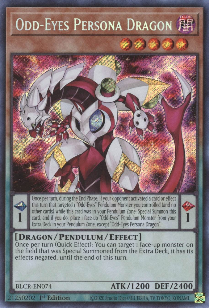 Odd-Eyes Persona Dragon [BLCR-EN074] Secret Rare | Amazing Games TCG