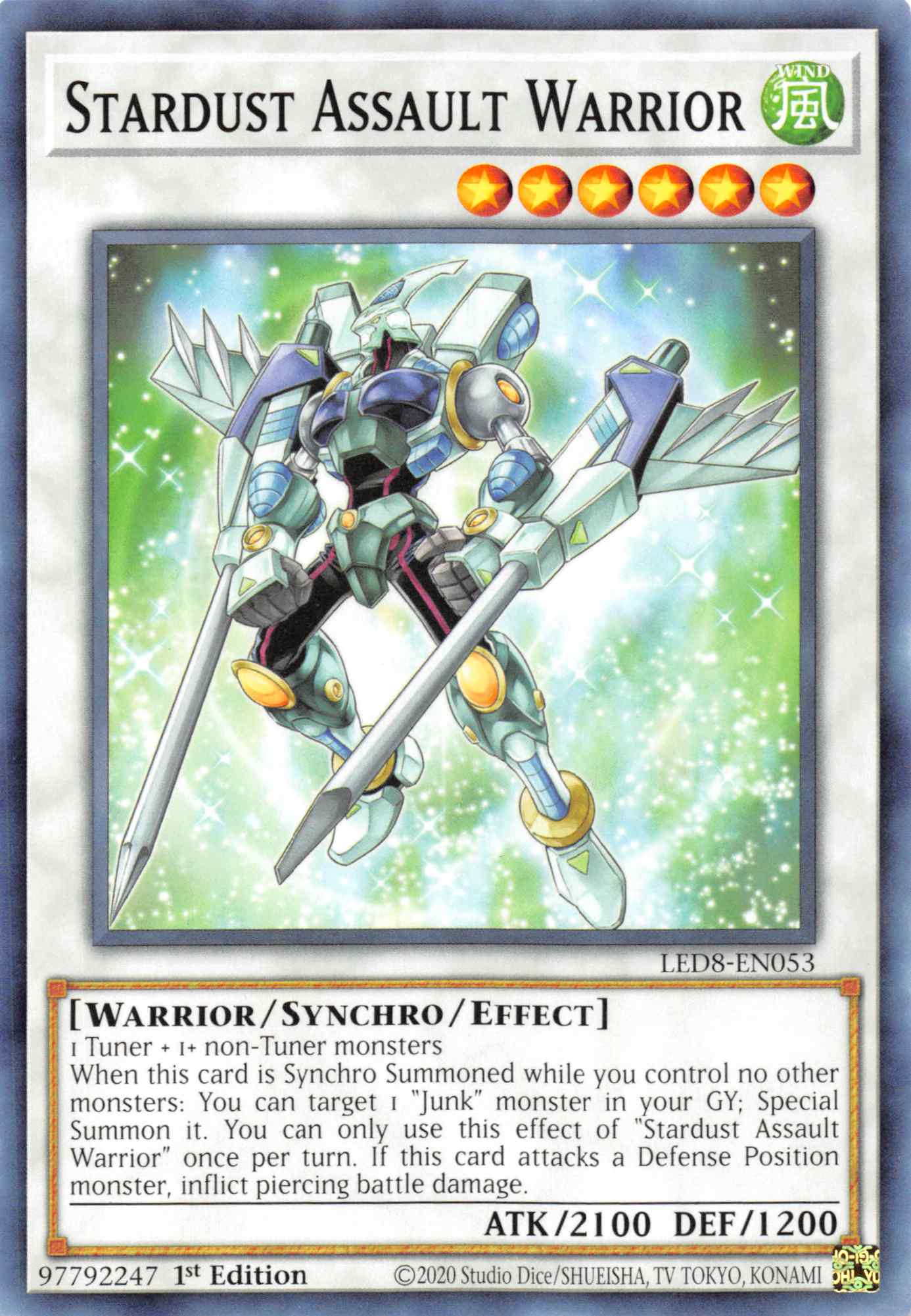 Stardust Assault Warrior [LED8-EN053] Common | Amazing Games TCG