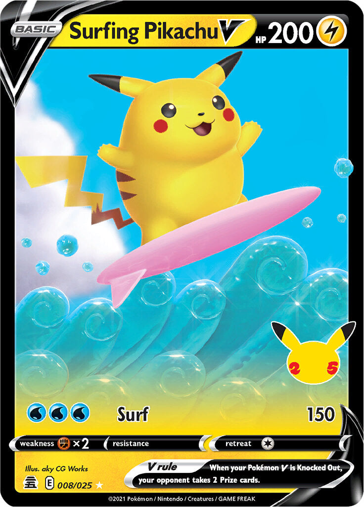 Surfing Pikachu V (008/025) [Celebrations: 25th Anniversary] | Amazing Games TCG