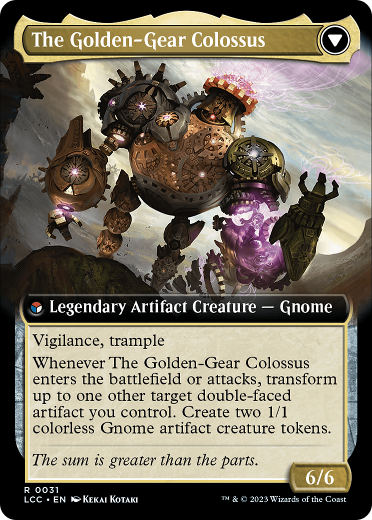 Tetzin, Gnome Champion // The Golden-Gear Colossus (Extended Art) [The Lost Caverns of Ixalan Commander] | Amazing Games TCG