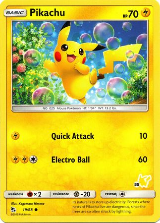 Pikachu (19/68) (Pikachu Stamp #55) [Battle Academy 2020] | Amazing Games TCG