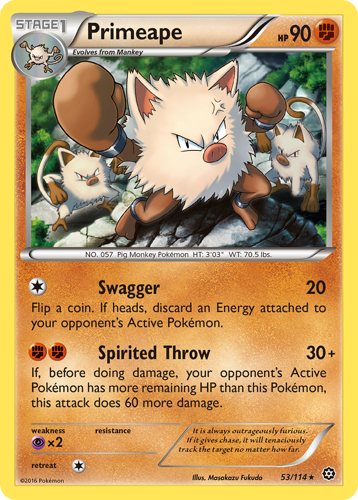 Primeape (53/114) [XY: Steam Siege] | Amazing Games TCG