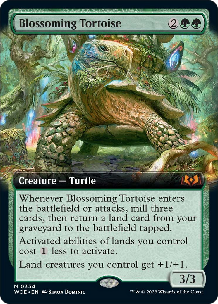 Blossoming Tortoise (Extended Art) [Wilds of Eldraine] | Amazing Games TCG