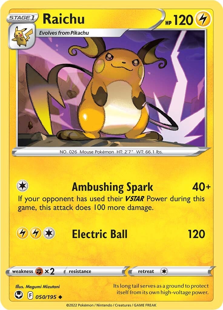 Raichu (050/195) [Sword & Shield: Silver Tempest] | Amazing Games TCG