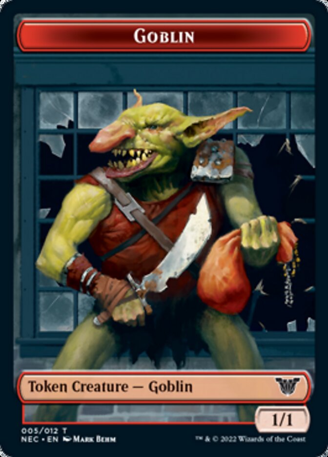 Smoke Blessing // Goblin Double-sided Token [Kamigawa: Neon Dynasty Commander Tokens] | Amazing Games TCG