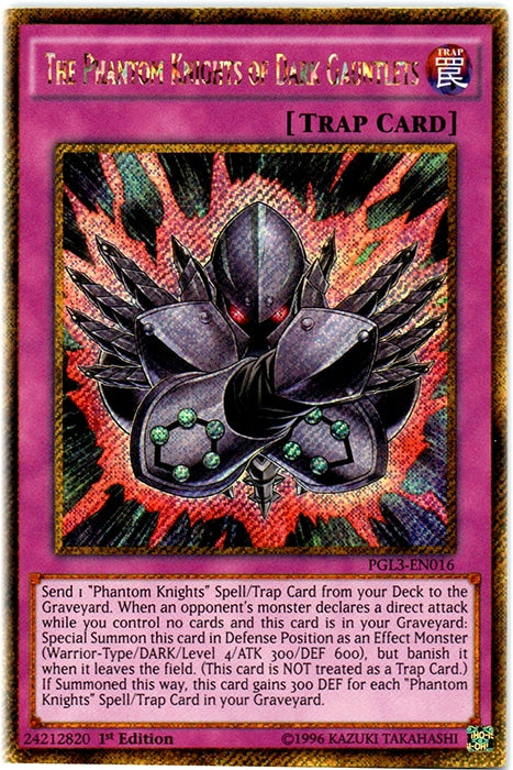 The Phantom Knights of Dark Gauntlets [PGL3-EN016] Gold Secret Rare | Amazing Games TCG