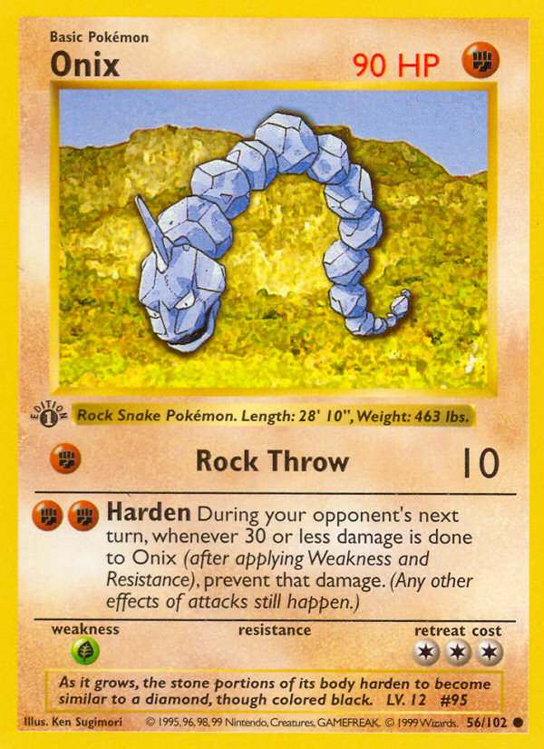 Onix (56/102) (Shadowless) [Base Set 1st Edition] | Amazing Games TCG