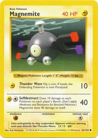 Magnemite (53/102) [Base Set Shadowless Unlimited] | Amazing Games TCG