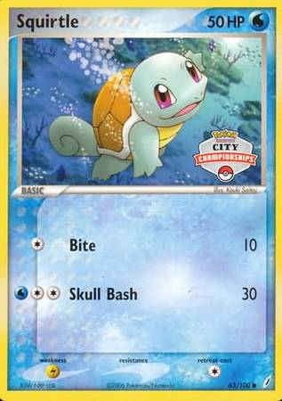 Squirtle (63/100) (City Championship Promo) [EX: Crystal Guardians] | Amazing Games TCG