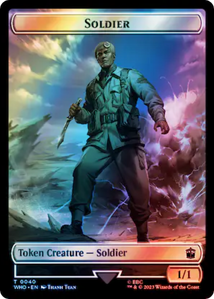 Soldier // Treasure (0060) Double-Sided Token (Surge Foil) [Doctor Who Tokens] | Amazing Games TCG