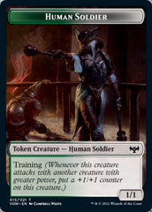 Blood // Human Soldier Double-sided Token [Innistrad: Crimson Vow Tokens] | Amazing Games TCG