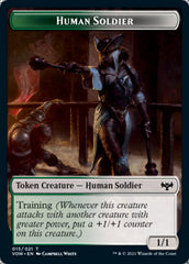 Zombie (008) // Human Soldier Double-sided Token [Innistrad: Crimson Vow Tokens] | Amazing Games TCG