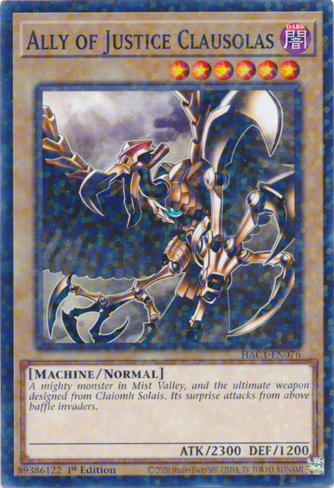 Ally of Justice Clausolas (Duel Terminal) [HAC1-EN076] Common | Amazing Games TCG