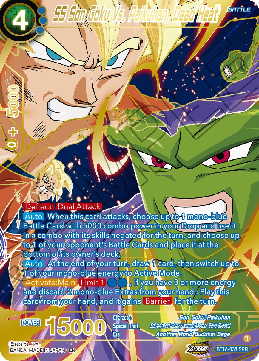 SS Son Goku Vs. Paikuhan, Dead Heat (SPR) (BT18-038) [Dawn of the Z-Legends] | Amazing Games TCG