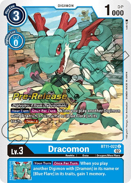 Dracomon [BT11-022] [Dimensional Phase Pre-Release Promos] | Amazing Games TCG