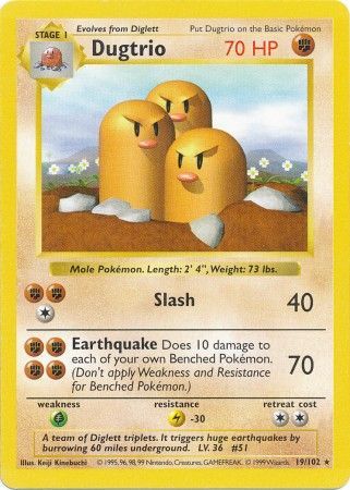 Dugtrio (19/102) [Base Set Shadowless Unlimited] | Amazing Games TCG
