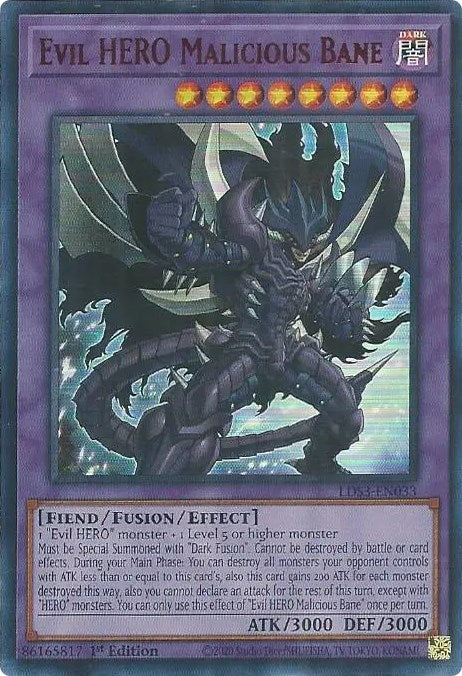 Evil HERO Malicious Bane (Red) [LDS3-EN033] Ultra Rare | Amazing Games TCG