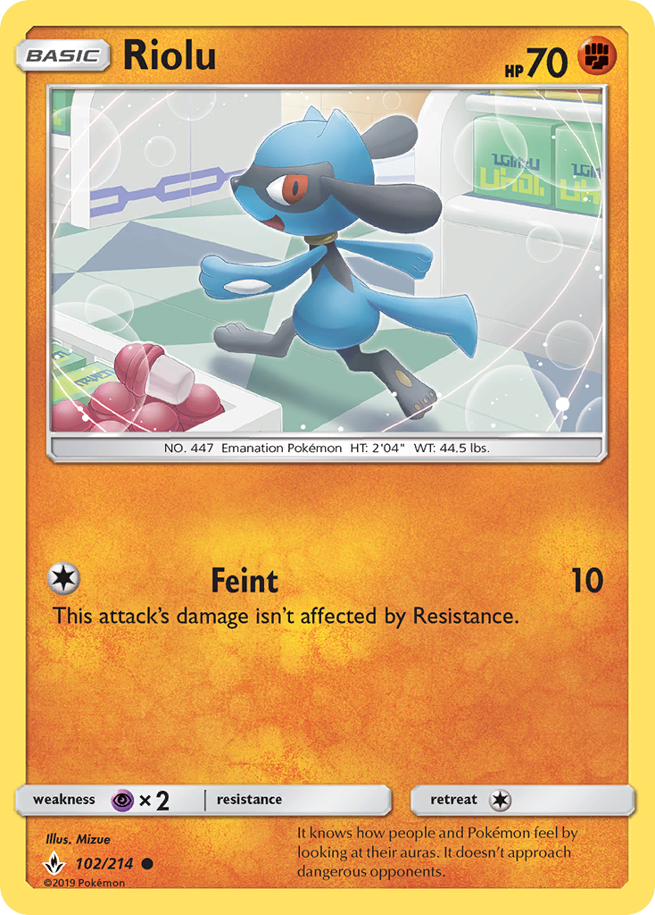 Riolu (102/214) [Sun & Moon: Unbroken Bonds] | Amazing Games TCG