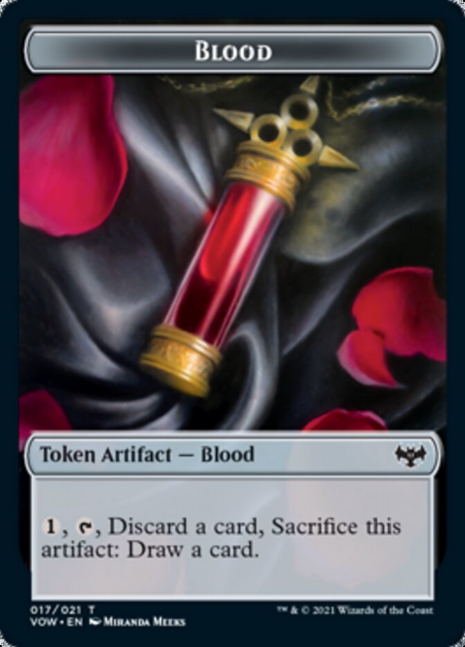 Blood // Spirit Cleric Double-sided Token [Innistrad: Crimson Vow Tokens] | Amazing Games TCG