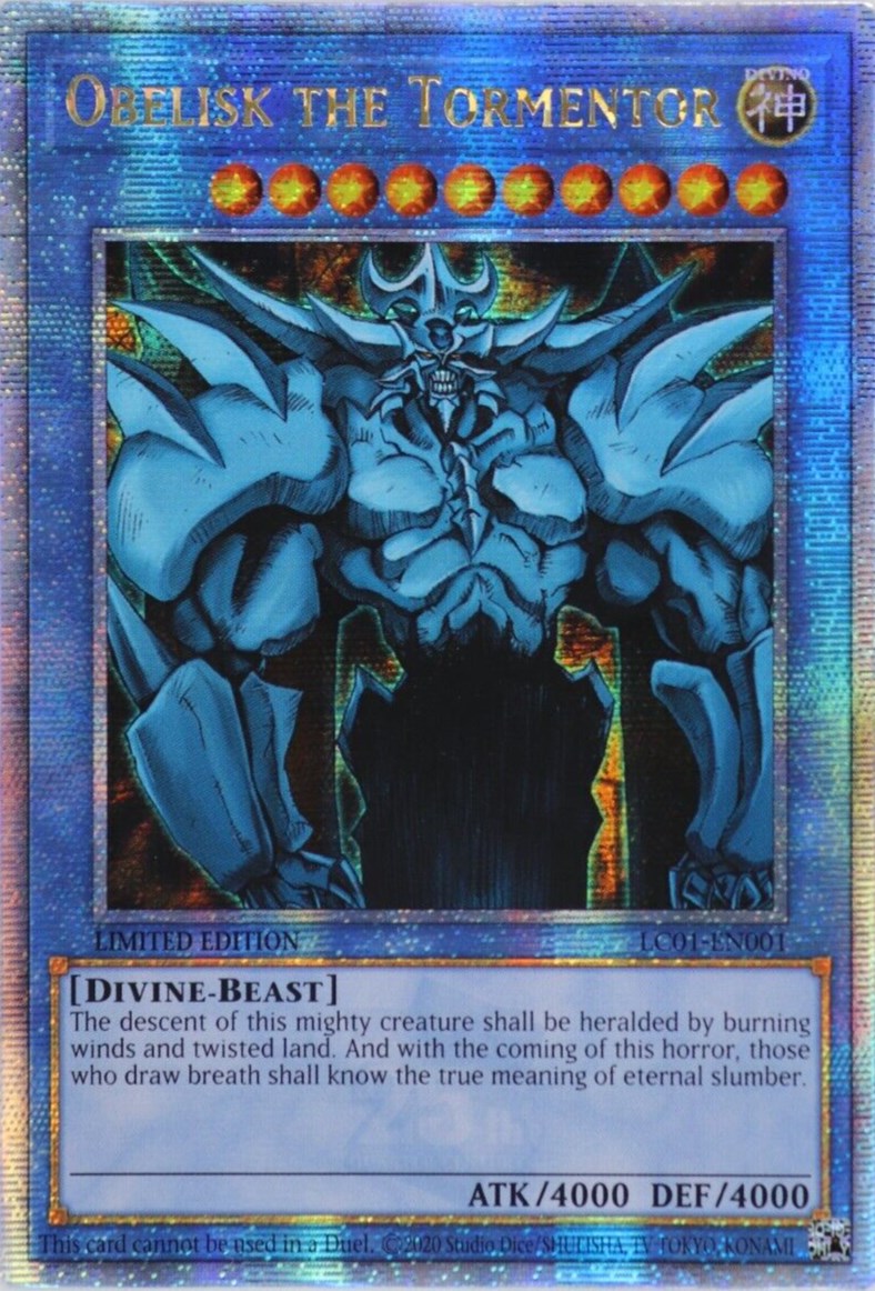 Obelisk the Tormentor (25th Anniversary) [LC01-EN001] Quarter Century Secret Rare | Amazing Games TCG