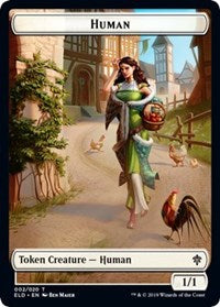 Human // Food (17) Double-sided Token [Throne of Eldraine Tokens] | Amazing Games TCG