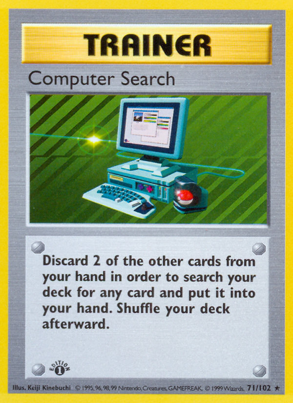 Computer Search (71/102) (Shadowless) [Base Set 1st Edition] | Amazing Games TCG