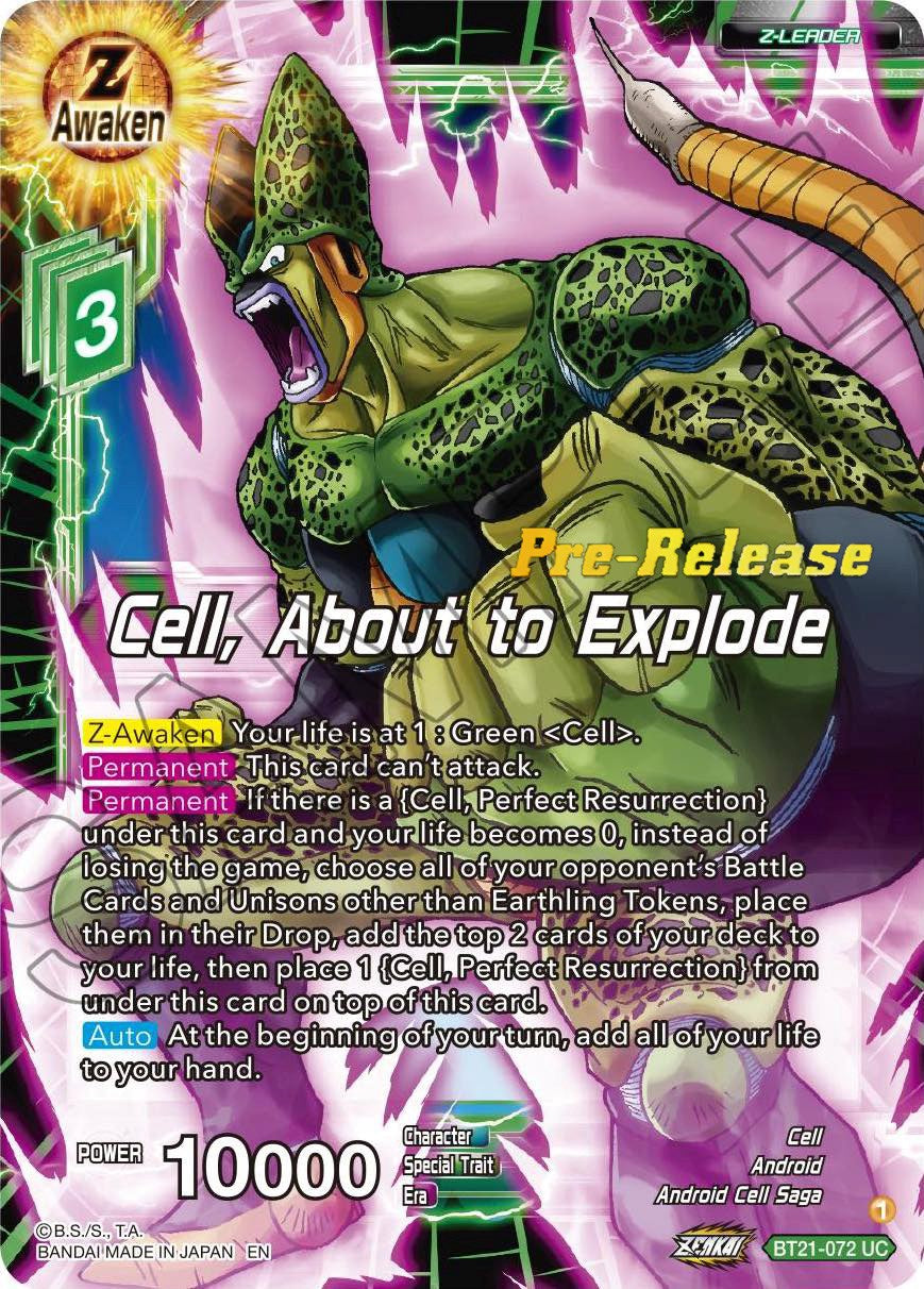 Cell, About to Explode (BT21-072) [Wild Resurgence Pre-Release Cards] | Amazing Games TCG
