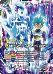 SSB Son Goku // SSB Vegeta, God-Level Power (BT21-100) [Wild Resurgence Pre-Release Cards] | Amazing Games TCG