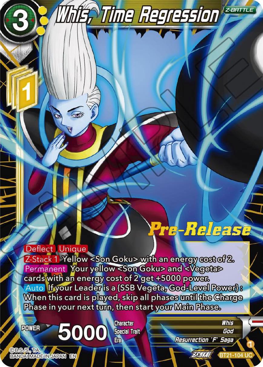 Whis, Time Regression (BT21-104) [Wild Resurgence Pre-Release Cards] | Amazing Games TCG