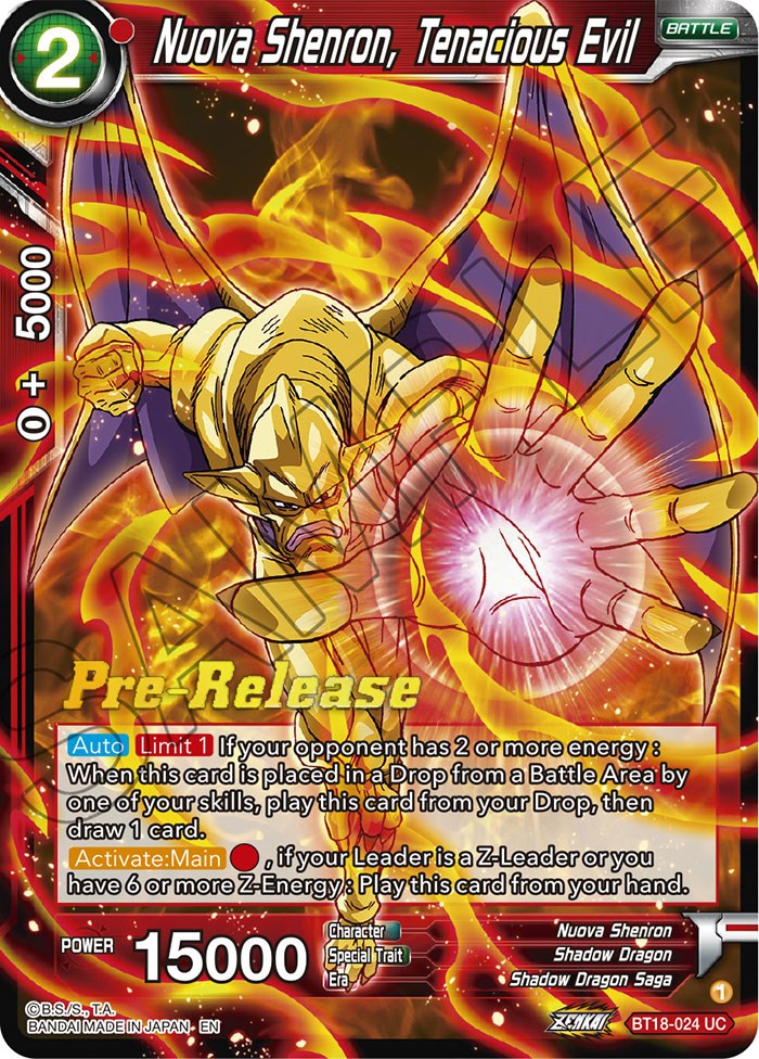 Nuova Shenron, Tenacious Evil (BT18-024) [Dawn of the Z-Legends Prerelease Promos] | Amazing Games TCG