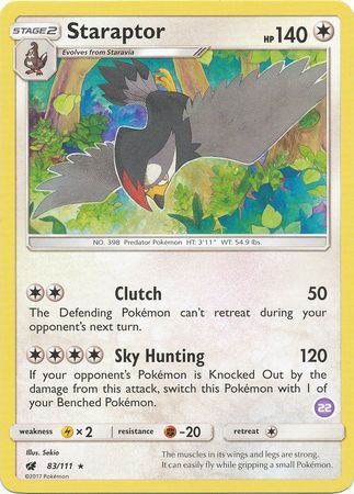 Staraptor (83/111) (Deck Exclusive #22) [Sun & Moon: Trainer Kit - Alolan Sandslash] | Amazing Games TCG