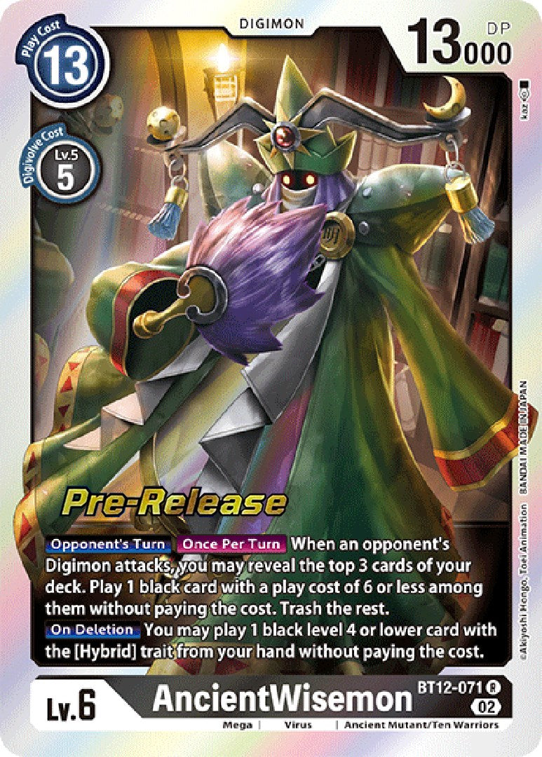 AncientWisemon [BT12-071] [Across Time Pre-Release Cards] | Amazing Games TCG