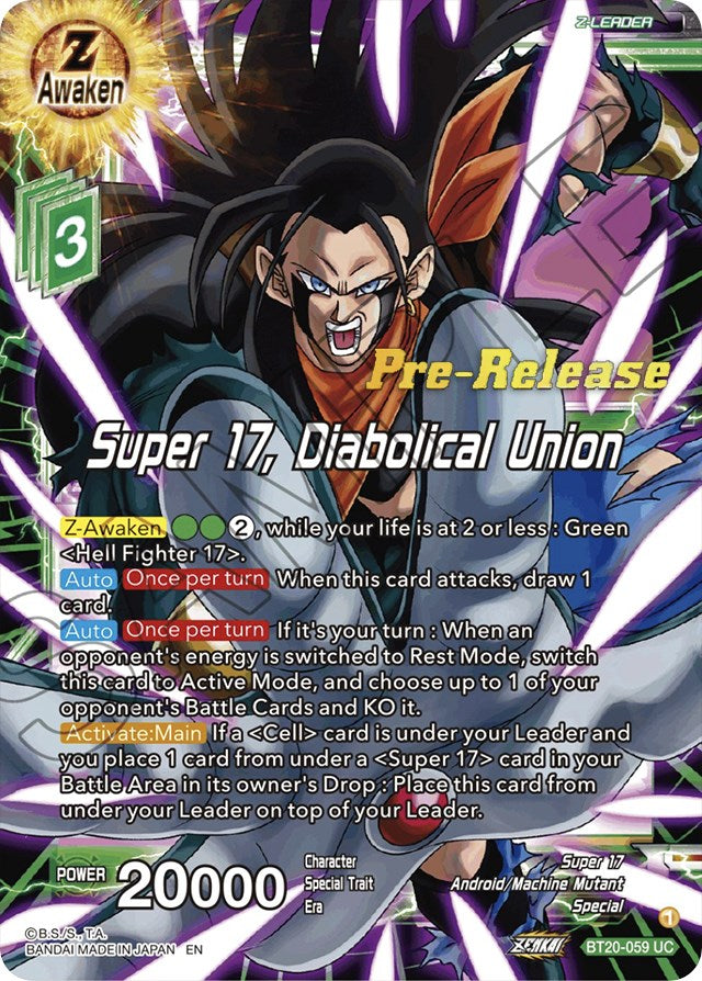 Super 17, Diabolical Union (BT20-059) [Power Absorbed Prerelease Promos] | Amazing Games TCG